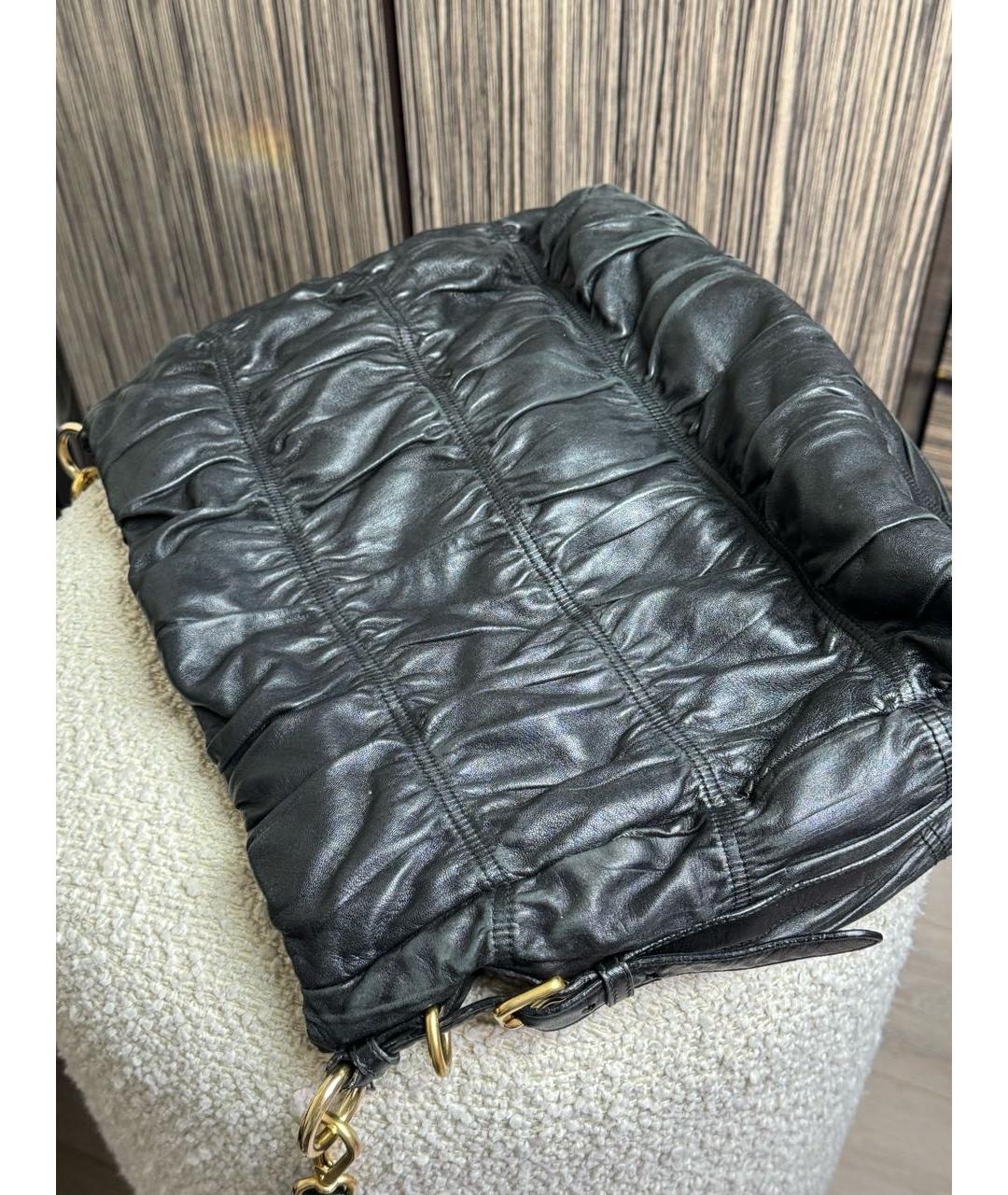 PRADA Черная кожаная сумка тоут, фото 6