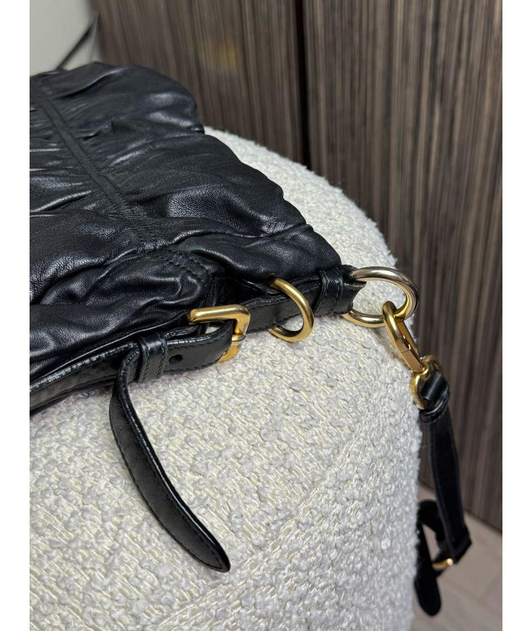 PRADA Черная кожаная сумка тоут, фото 4