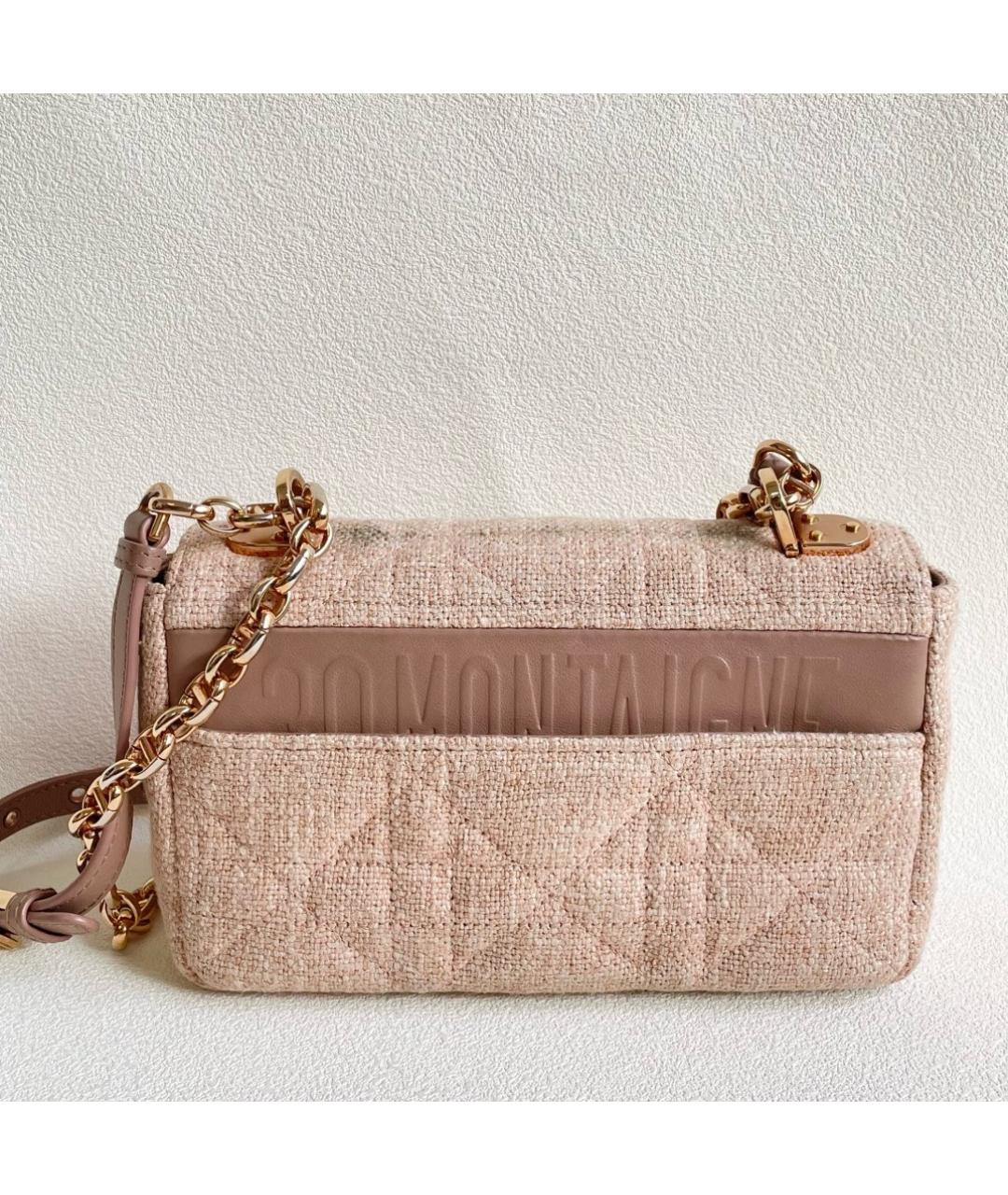 CHRISTIAN DIOR Розовая твидовая сумка через плечо, фото 3