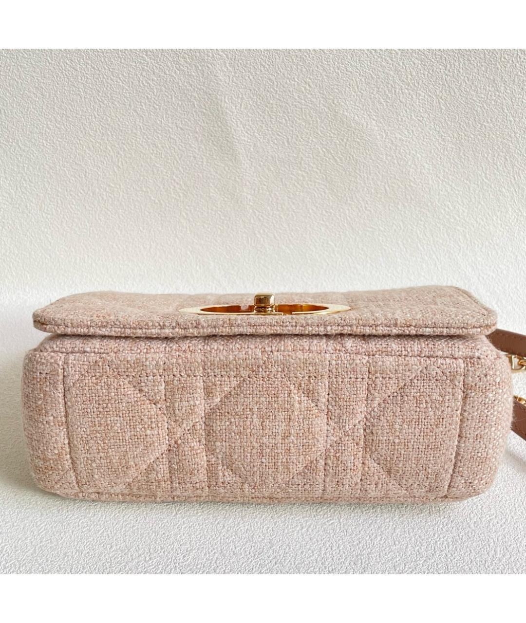 CHRISTIAN DIOR Розовая твидовая сумка через плечо, фото 4