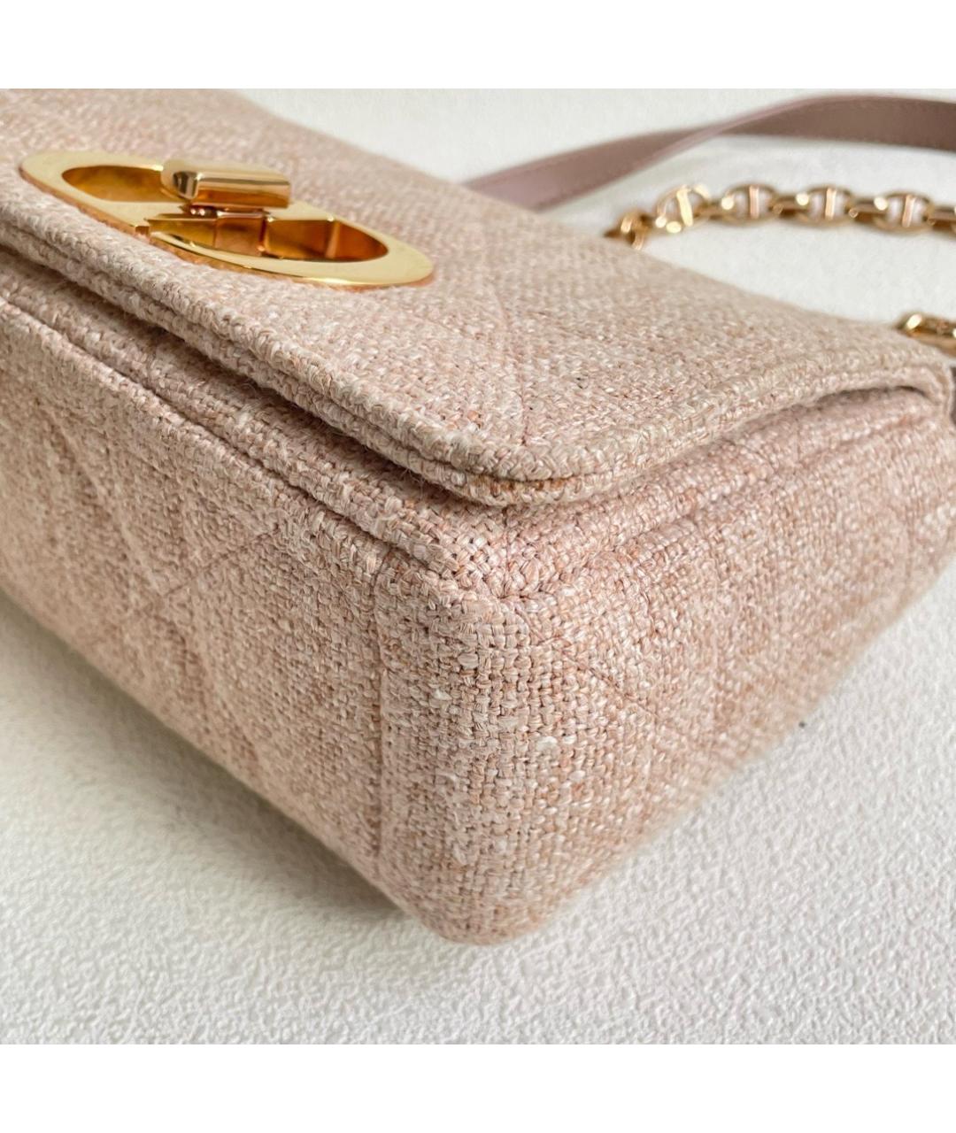 CHRISTIAN DIOR Розовая твидовая сумка через плечо, фото 6