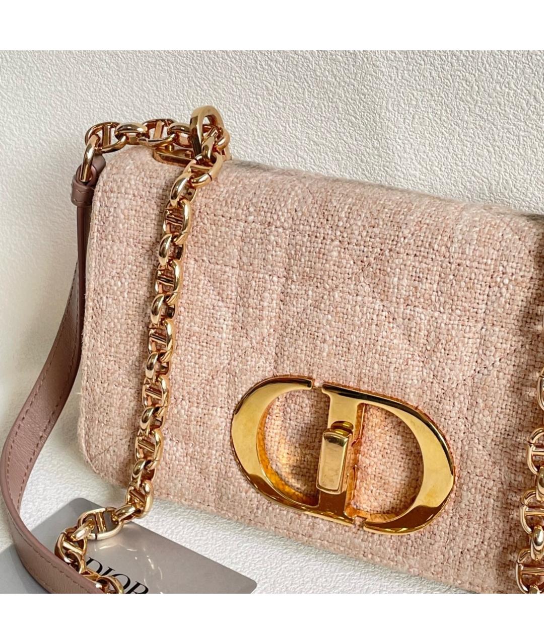 CHRISTIAN DIOR Розовая твидовая сумка через плечо, фото 2