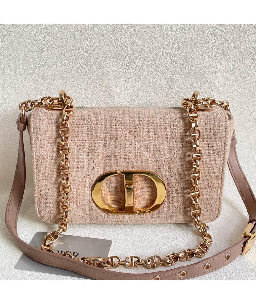 CHRISTIAN DIOR Розовая твидовая сумка через плечо, фото 9