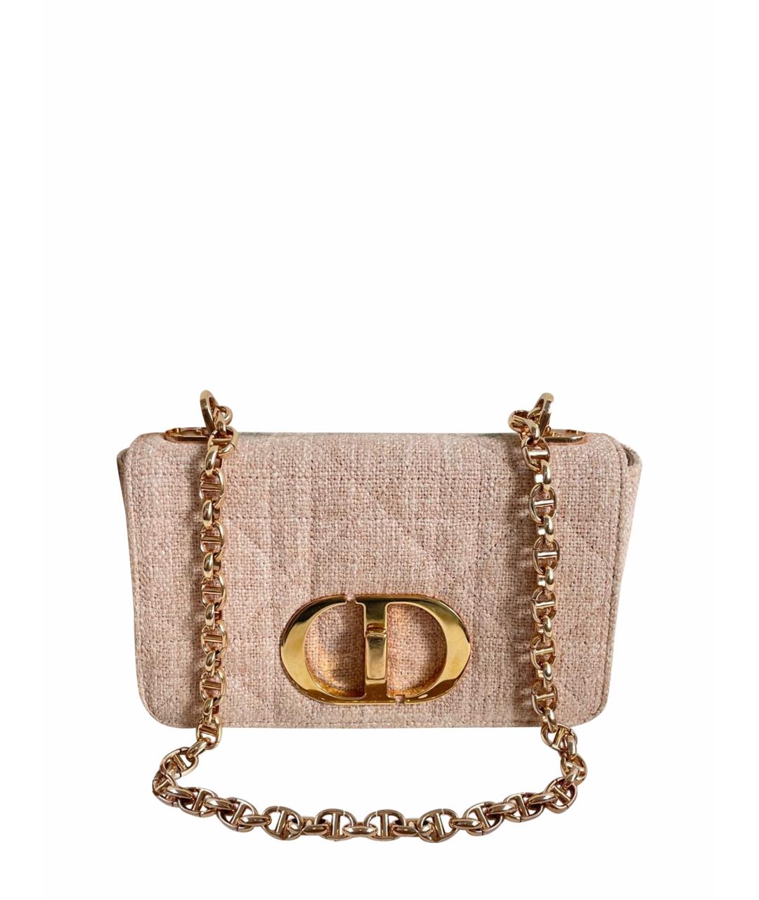 CHRISTIAN DIOR Розовая твидовая сумка через плечо, фото 1