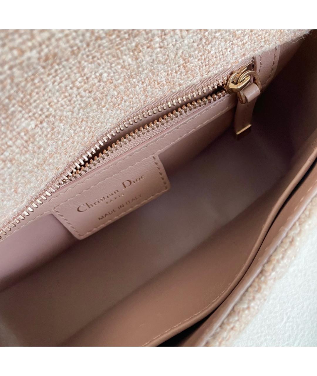CHRISTIAN DIOR Розовая твидовая сумка через плечо, фото 8