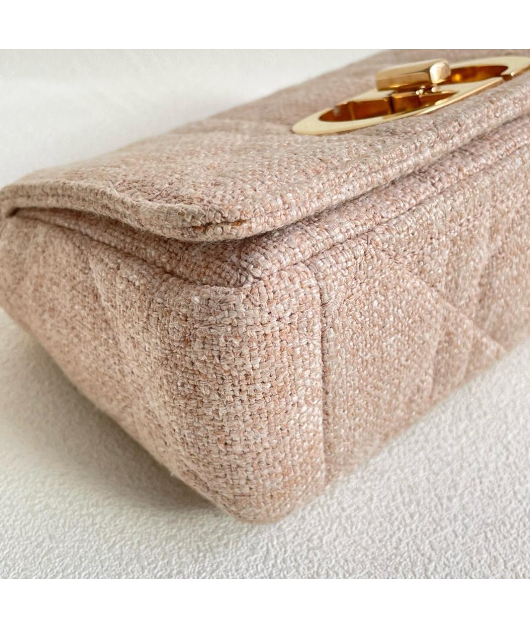 CHRISTIAN DIOR Розовая твидовая сумка через плечо, фото 5