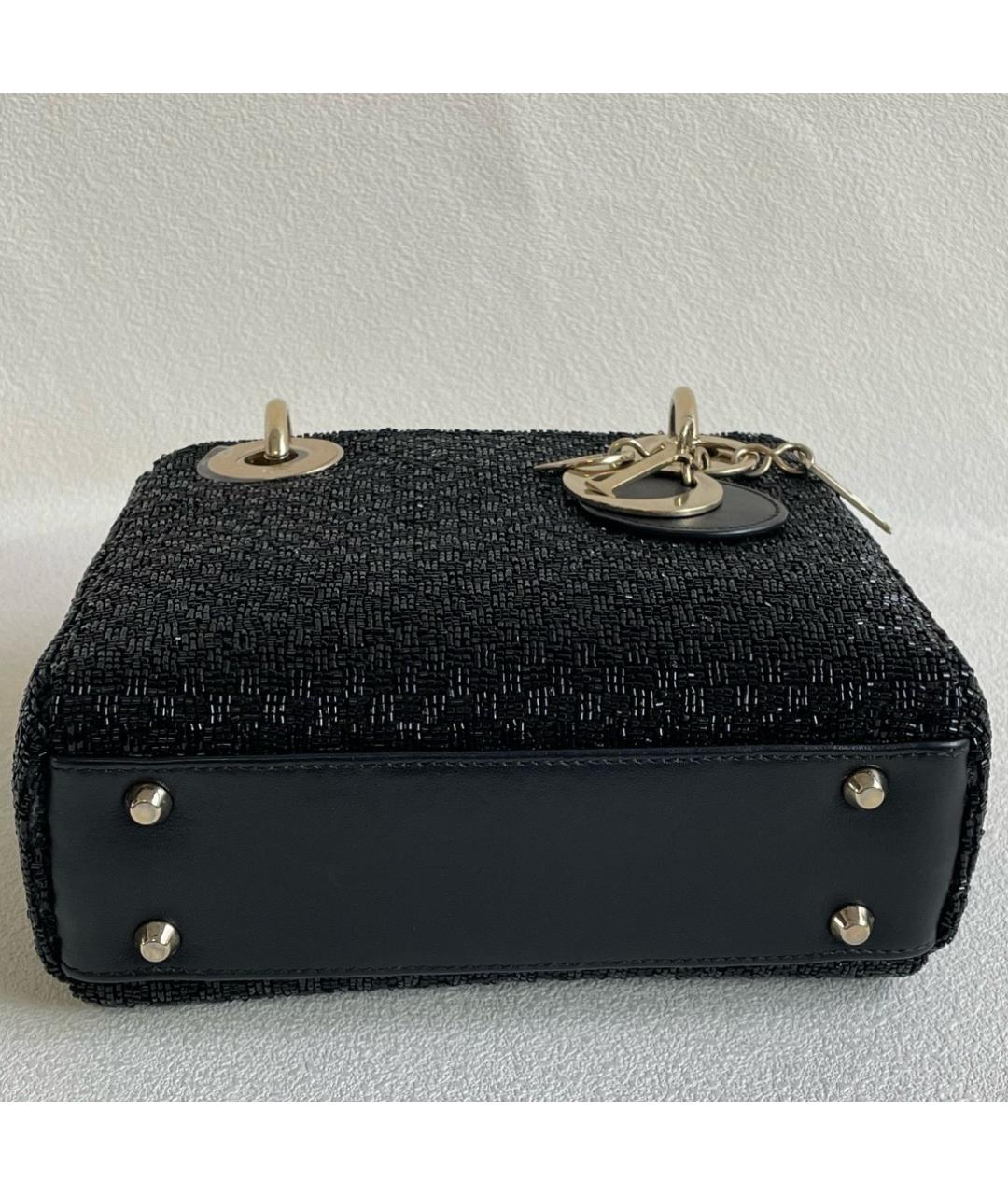 CHRISTIAN DIOR Черная кожаная сумка с короткими ручками, фото 4
