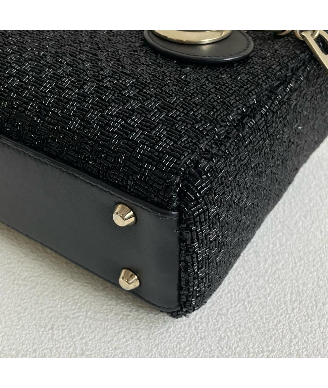 CHRISTIAN DIOR Черная кожаная сумка с короткими ручками, фото 6
