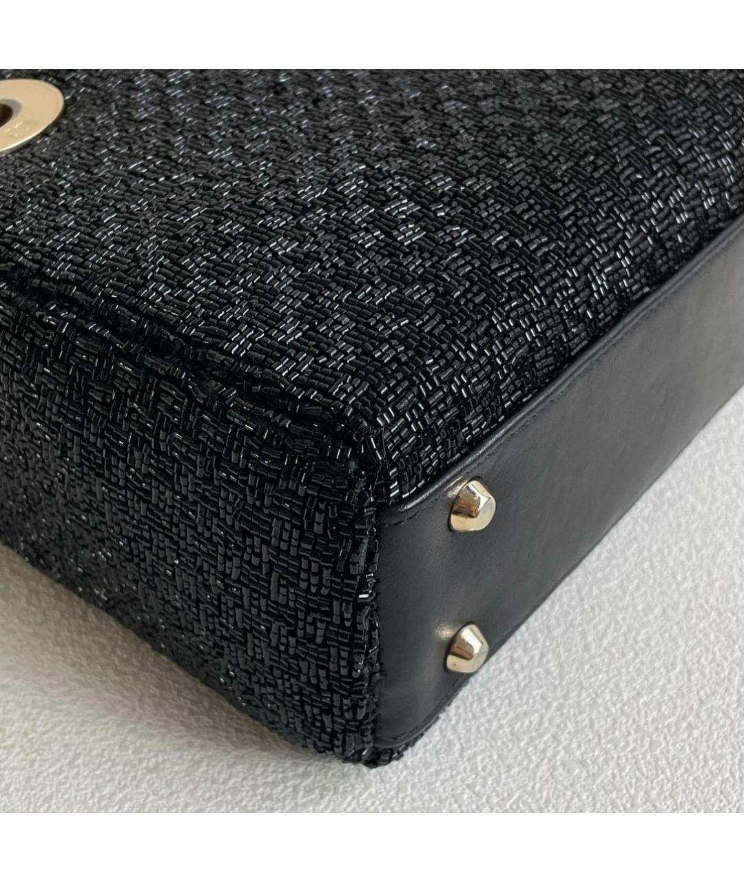 CHRISTIAN DIOR Черная кожаная сумка с короткими ручками, фото 5