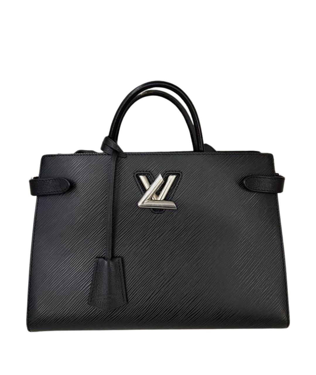 LOUIS VUITTON Черная кожаная сумка с короткими ручками, фото 1