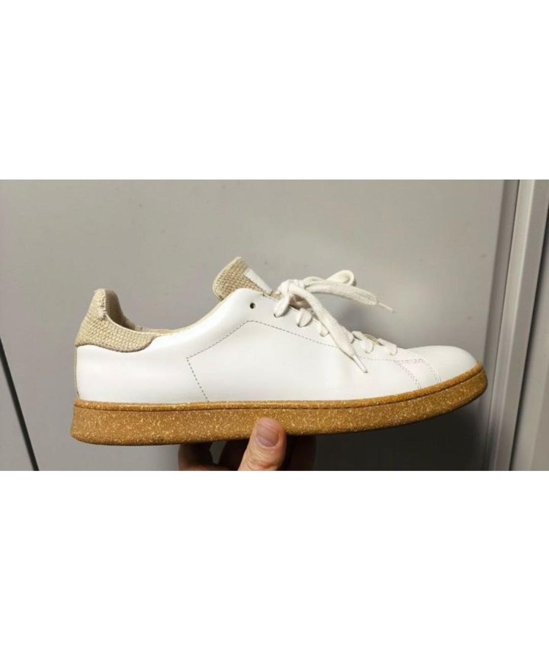 BRUNELLO CUCINELLI Белые кожаные низкие кроссовки / кеды, фото 5