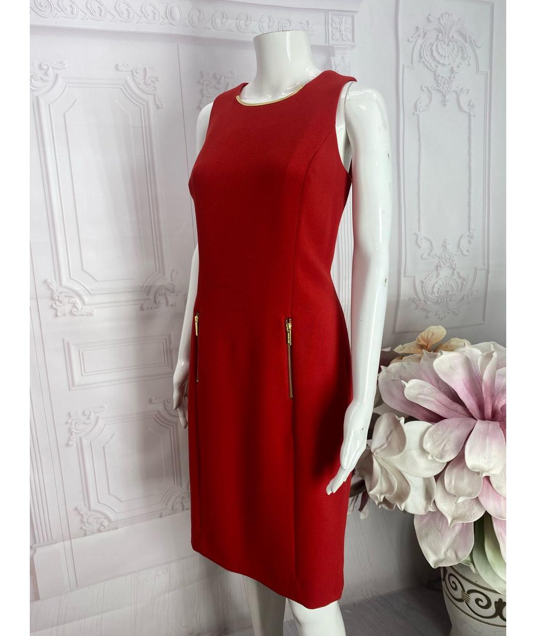 MICHAEL MICHAEL KORS Красное полиэстеровое повседневное платье, фото 4