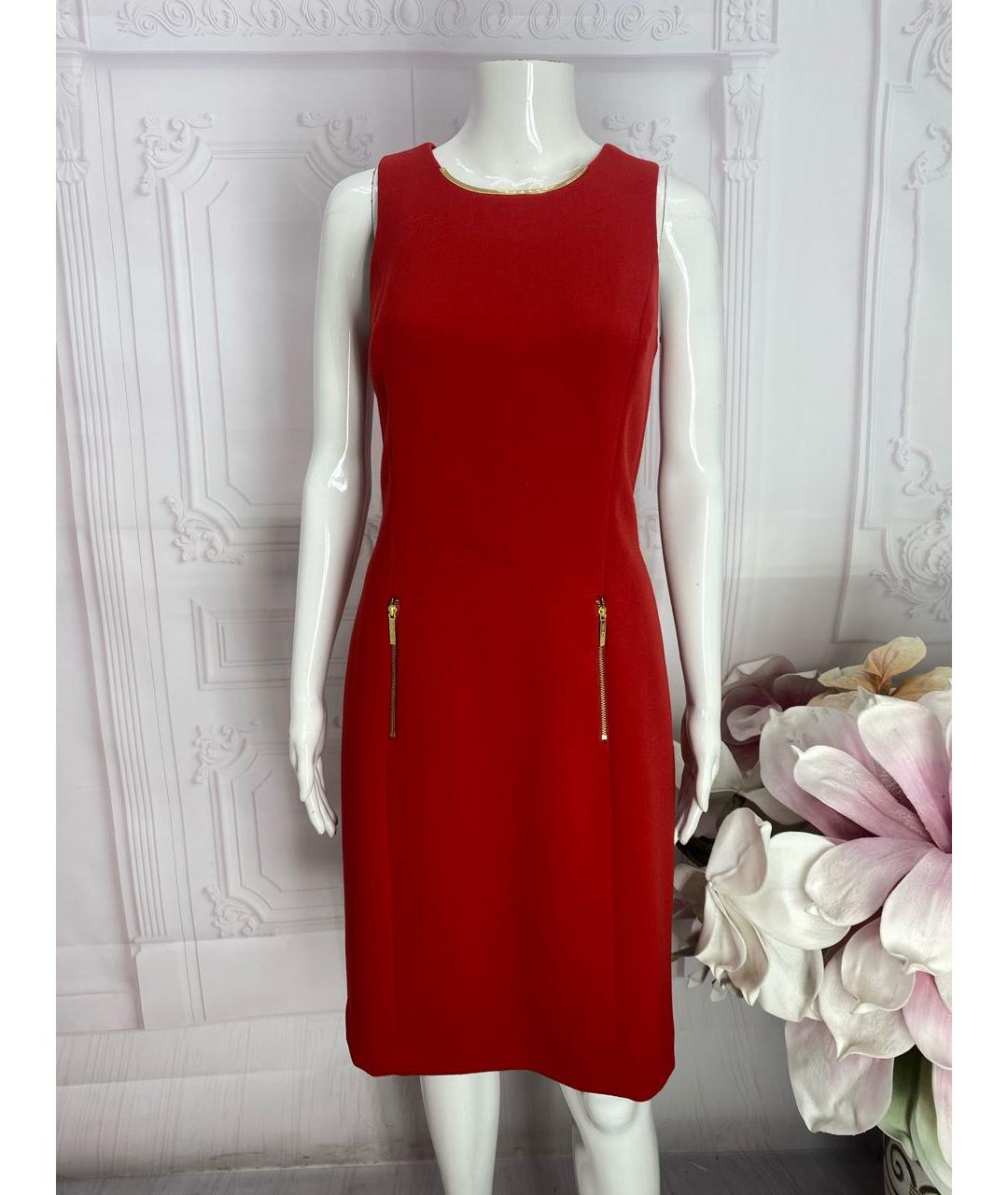 MICHAEL MICHAEL KORS Красное полиэстеровое повседневное платье, фото 5