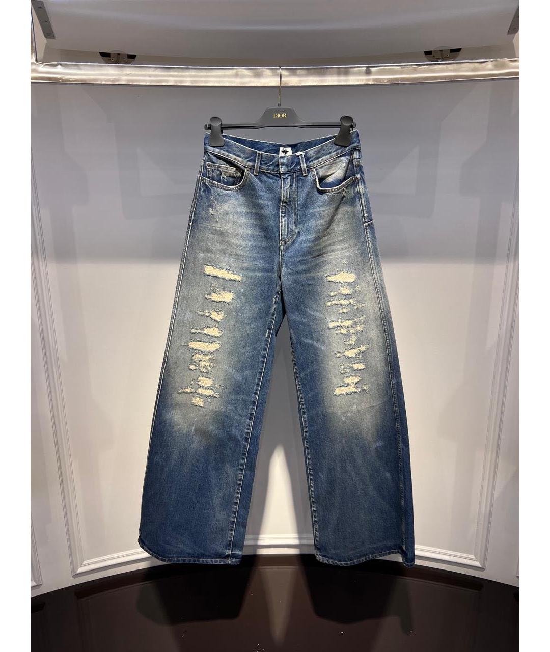 CHRISTIAN DIOR Голубые хлопковые джинсы клеш, фото 3