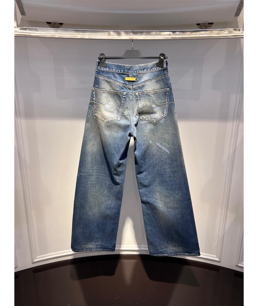 CHRISTIAN DIOR Голубые хлопковые джинсы клеш, фото 2