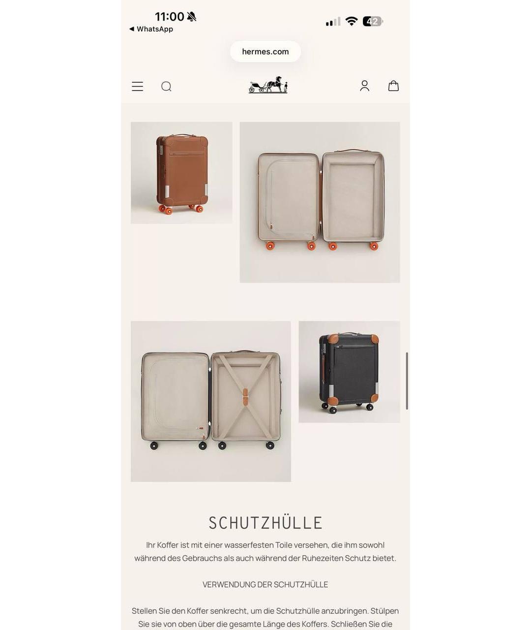 HERMES Хаки чемодан, фото 3