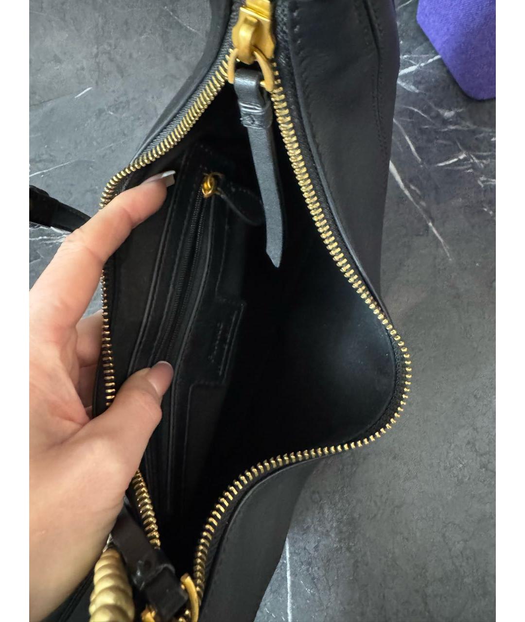 PINKO Черная кожаная сумка с короткими ручками, фото 4