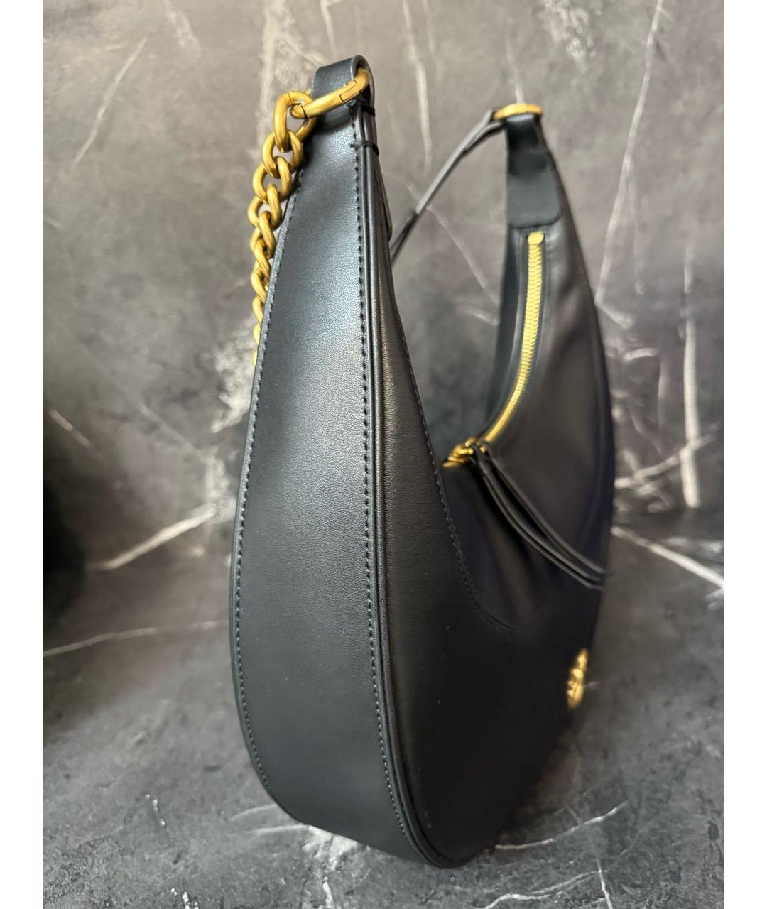 PINKO Черная кожаная сумка с короткими ручками, фото 2