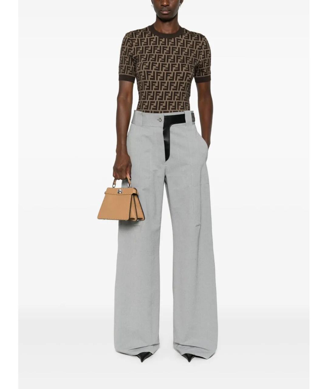 FENDI Коричневая хлопковая футболка, фото 9