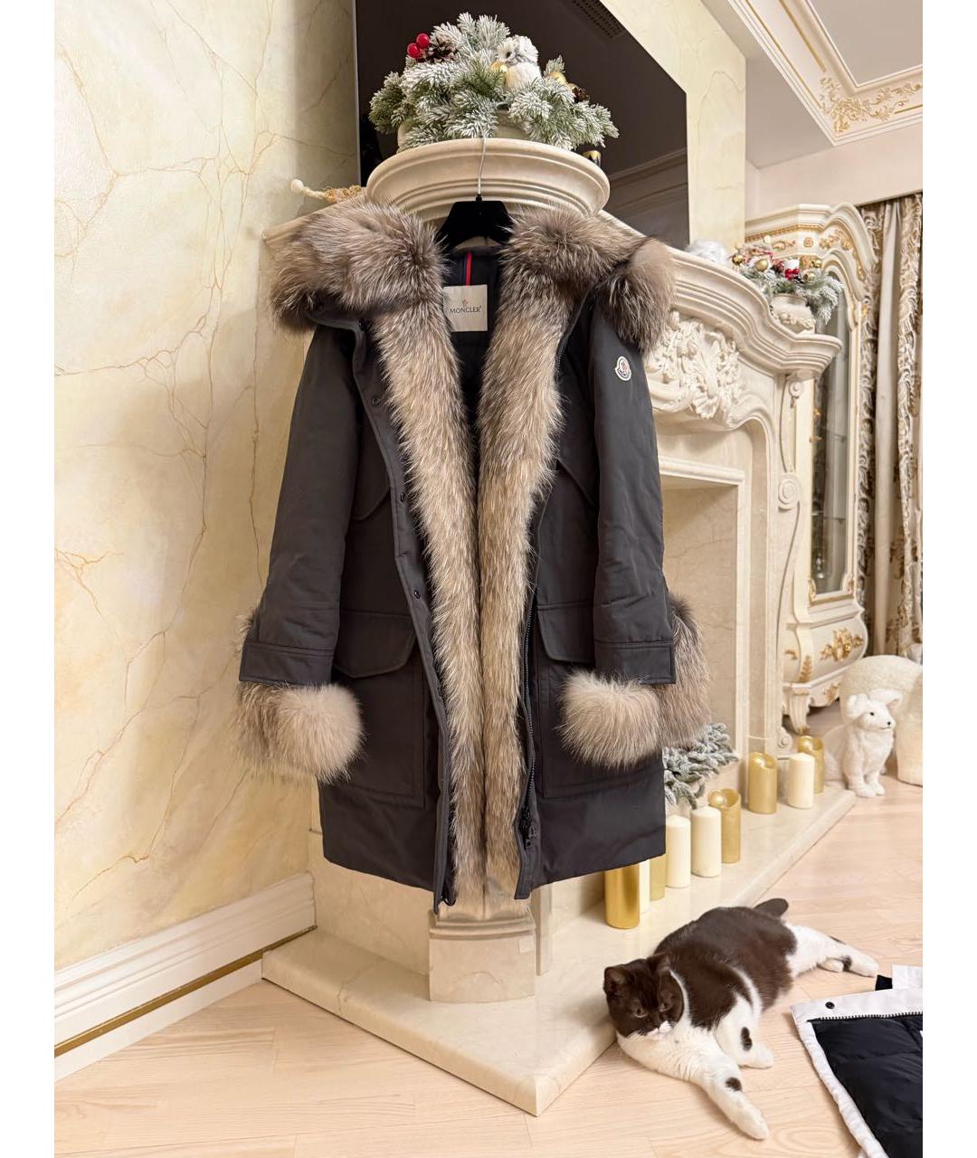 MONCLER Хаки полиамидовая парка, фото 2