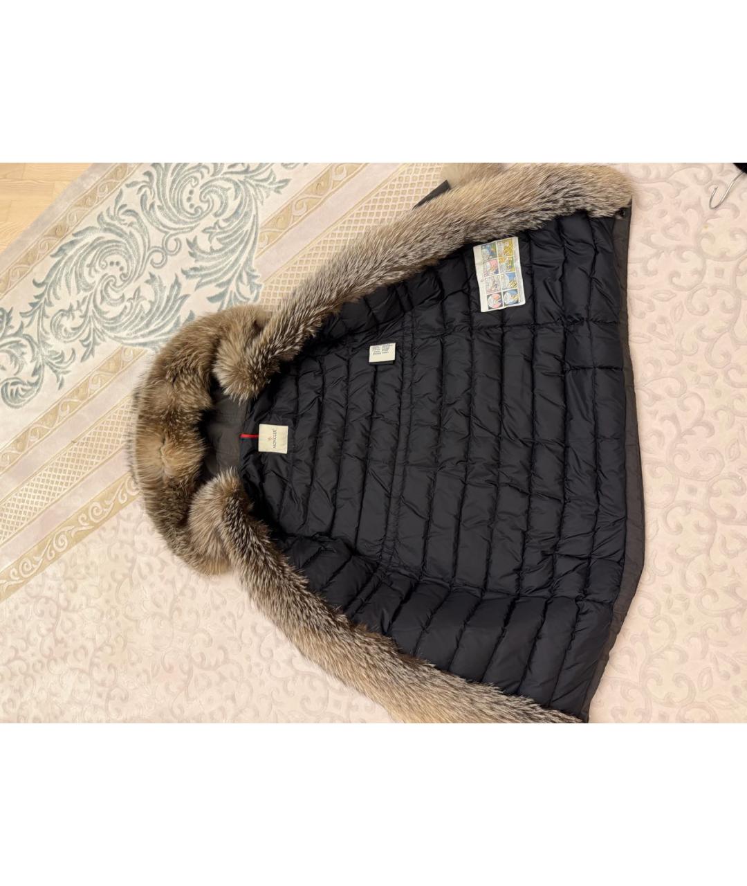 MONCLER Хаки полиамидовая парка, фото 4