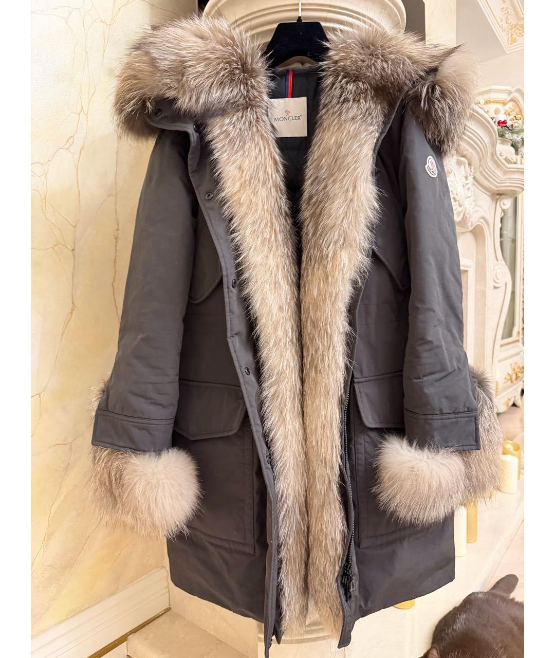 MONCLER Хаки полиамидовая парка, фото 6