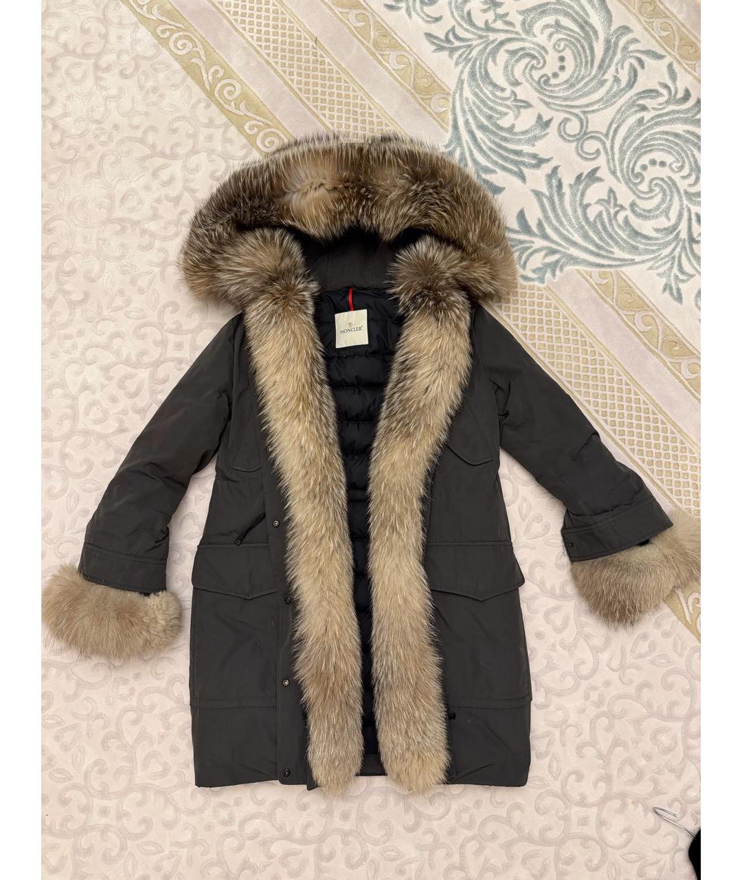 MONCLER Хаки полиамидовая парка, фото 3