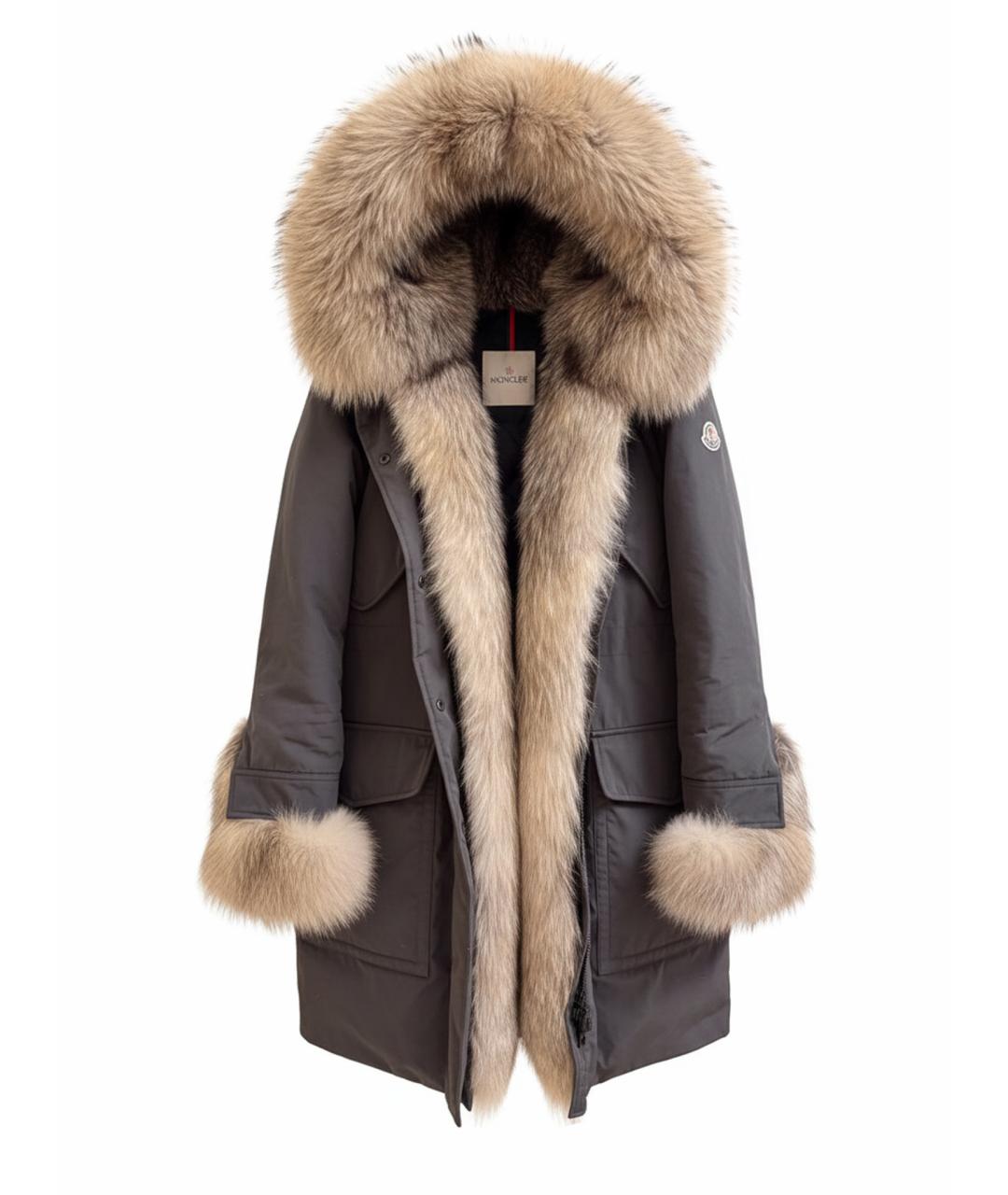 MONCLER Хаки полиамидовая парка, фото 1