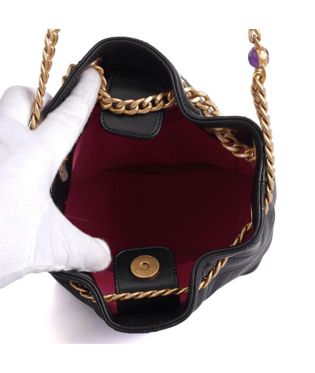 CHANEL Черная кожаная сумка через плечо, фото 8