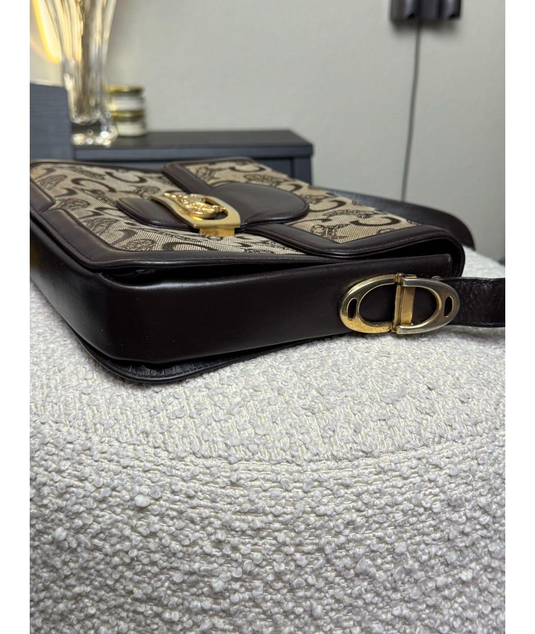 CELINE Коричневая кожаная сумка через плечо, фото 4