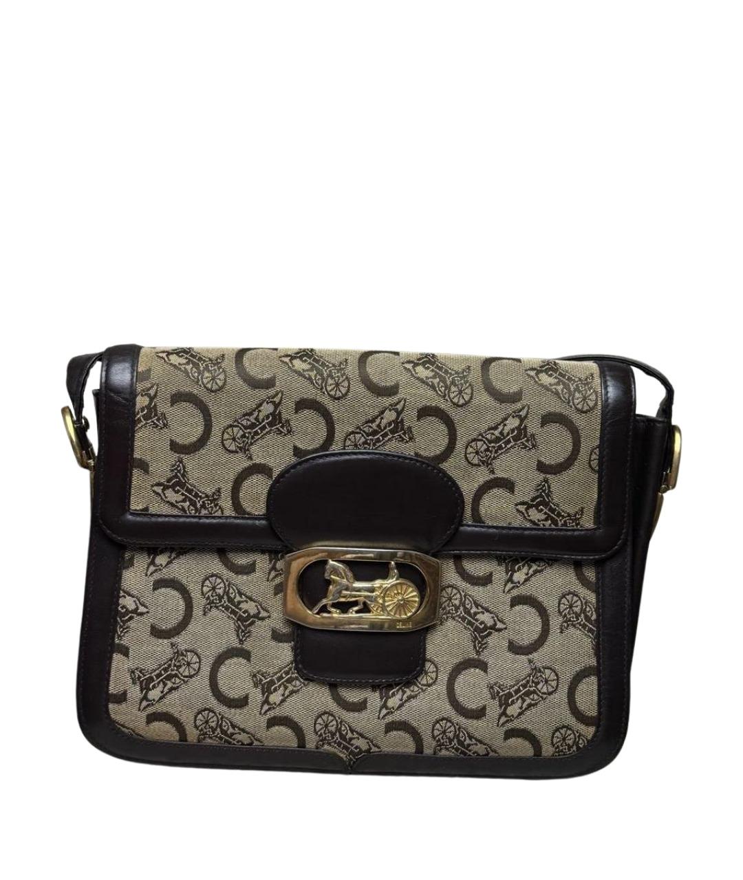 CELINE Коричневая кожаная сумка через плечо, фото 1