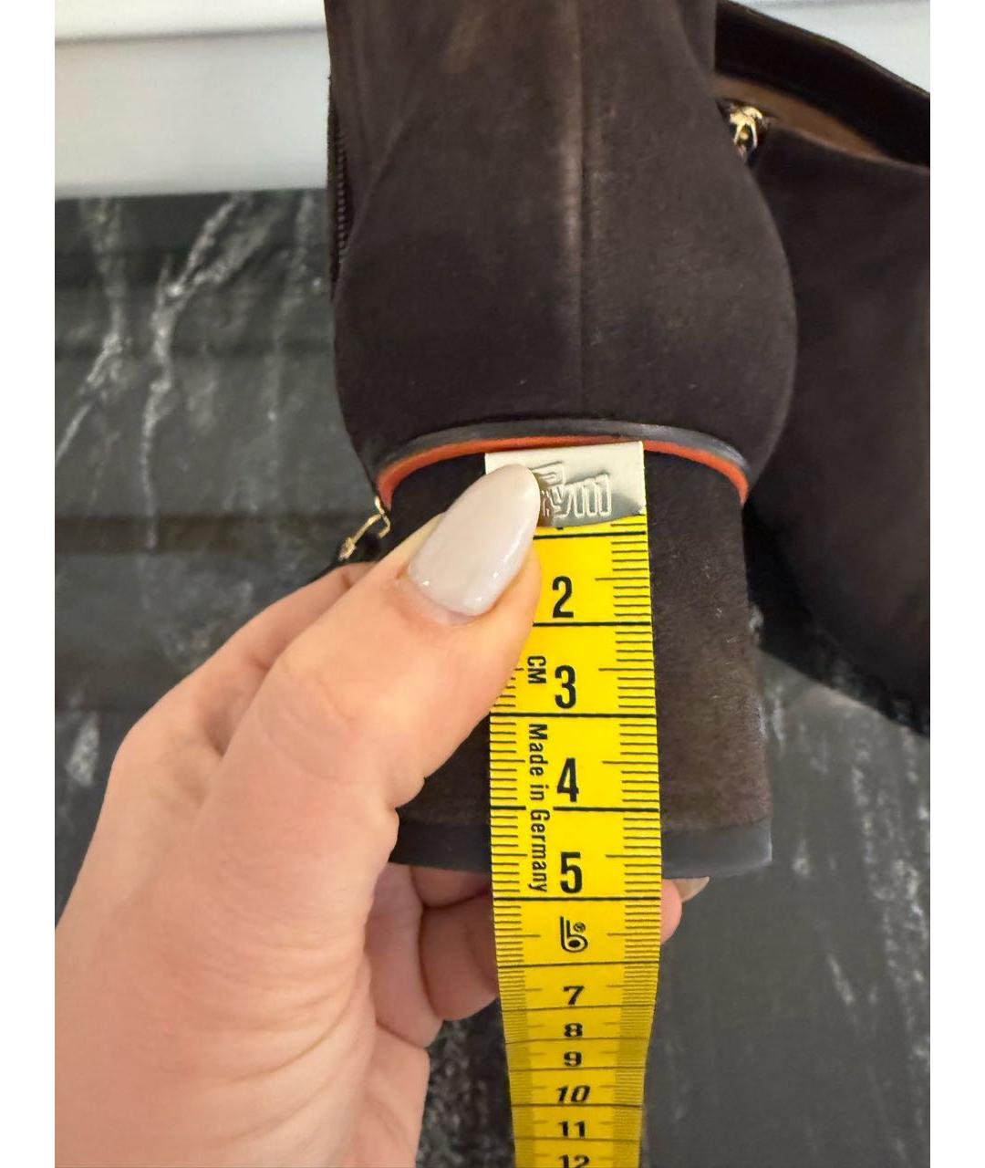 SANTONI Коричневые замшевые ботильоны, фото 7