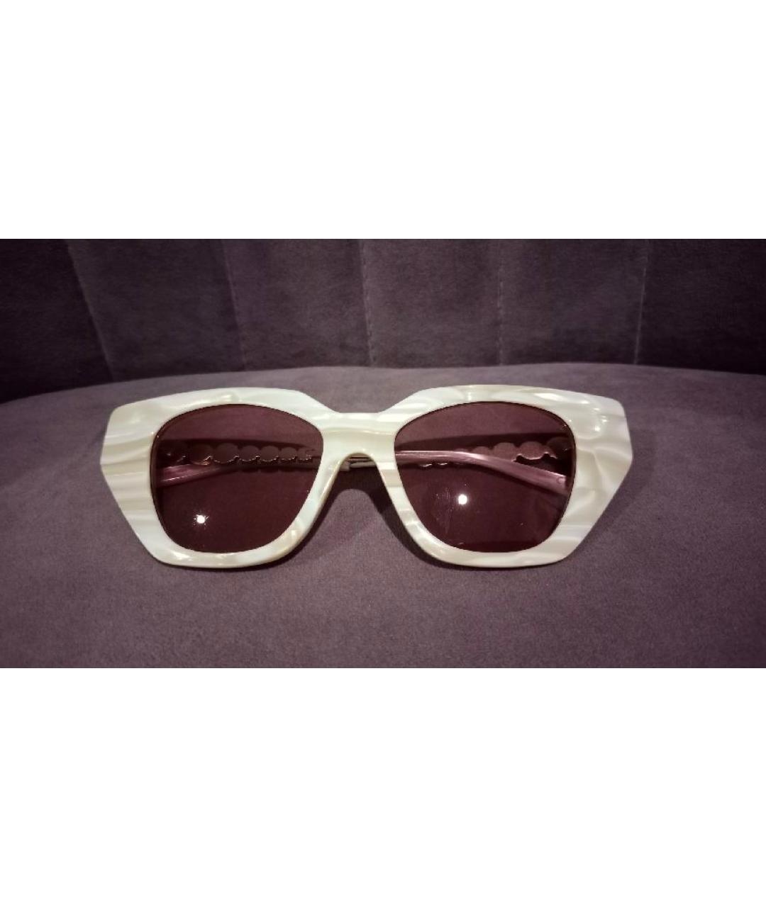 GUCCI Бежевые пластиковые солнцезащитные очки, фото 10