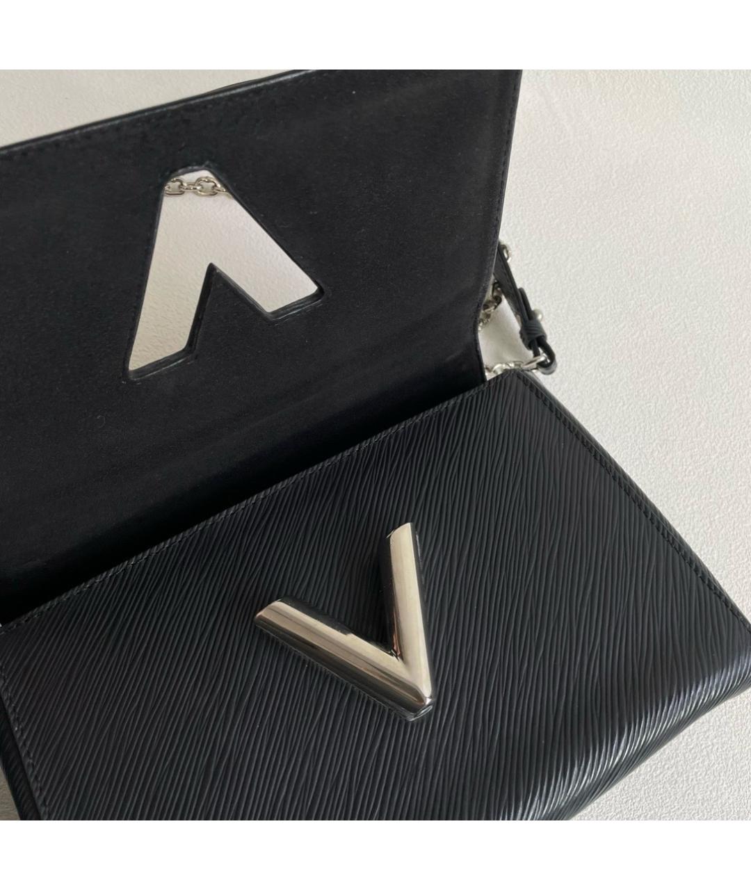 LOUIS VUITTON Черная кожаная сумка через плечо, фото 6