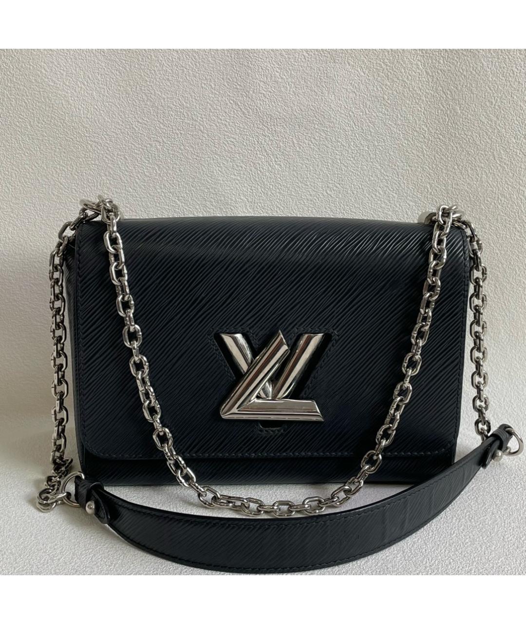 LOUIS VUITTON Черная кожаная сумка через плечо, фото 8