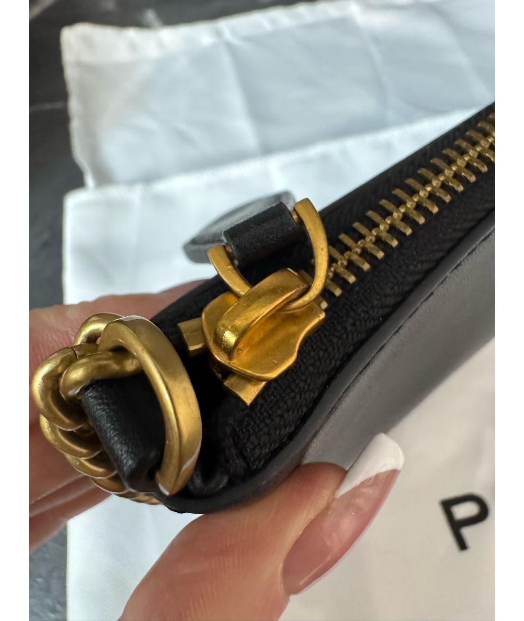 PINKO Черная кожаная сумка с короткими ручками, фото 5