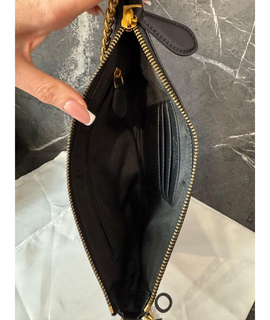 PINKO Черная кожаная сумка с короткими ручками, фото 4
