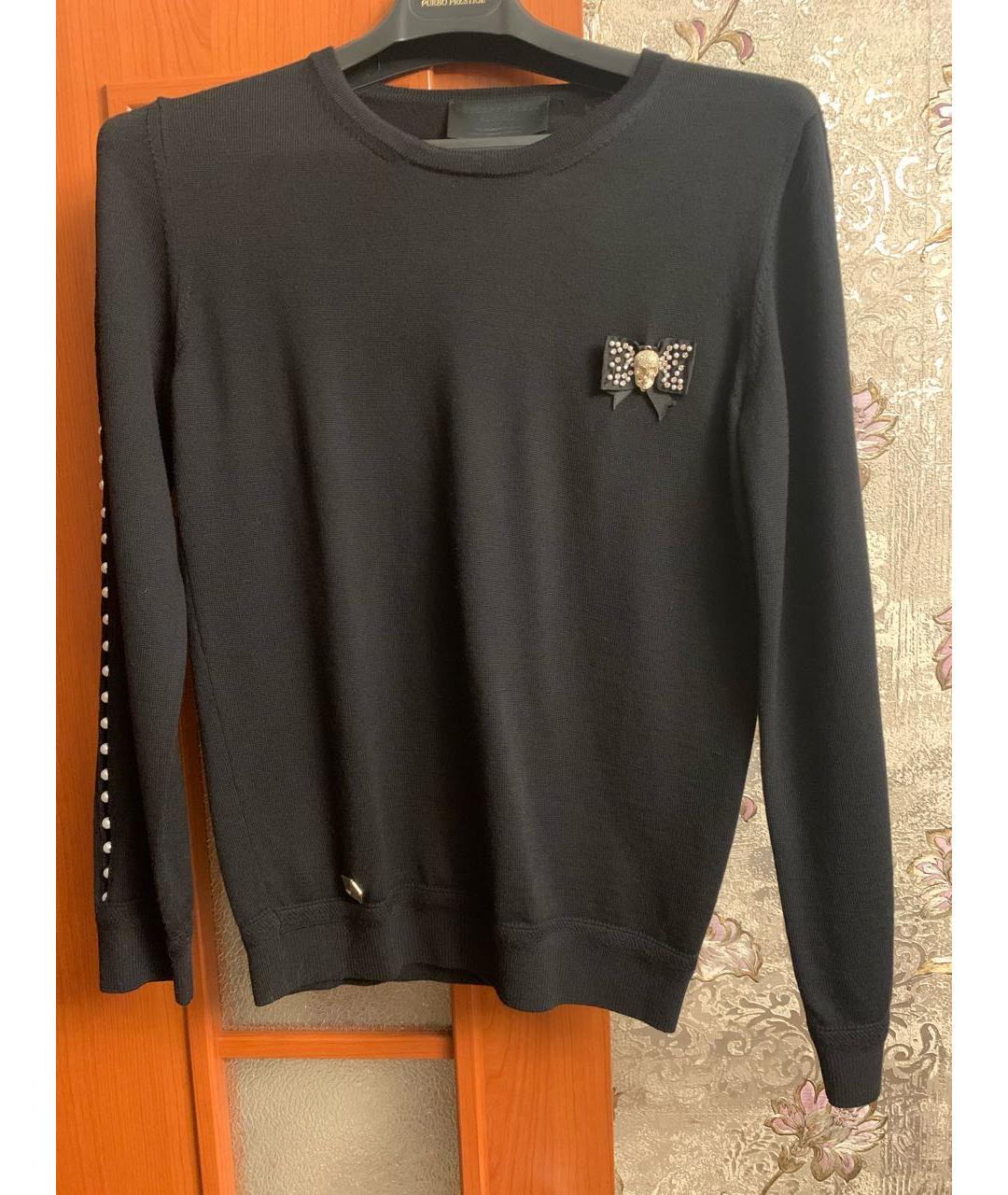 PHILIPP PLEIN Черный шерстяной джемпер / свитер, фото 7