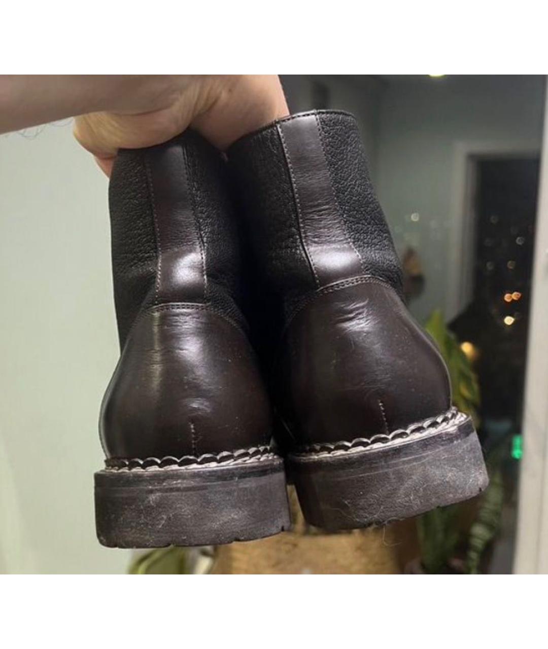 BRUNELLO CUCINELLI Коричневые кожаные высокие ботинки, фото 4