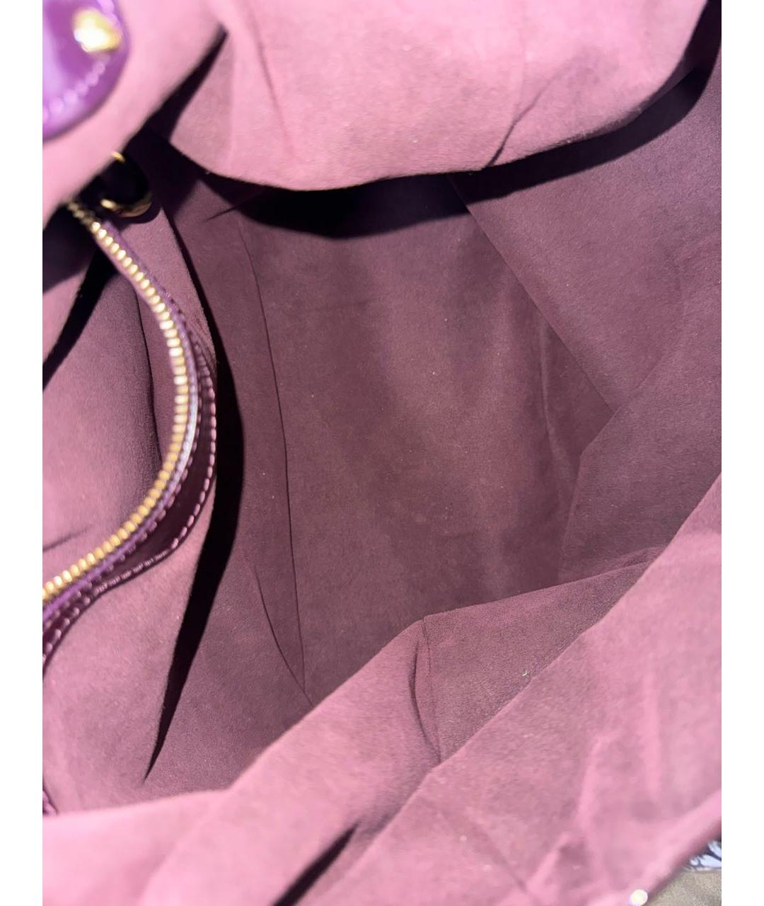 LOUIS VUITTON Бордовая сумка тоут из лакированной кожи, фото 8