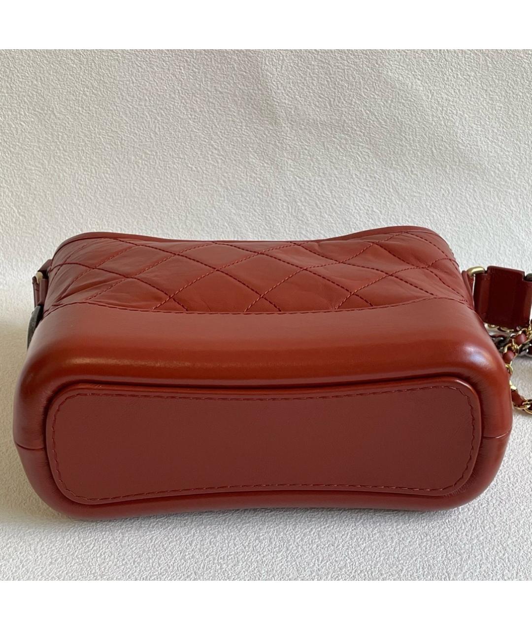 CHANEL Красная кожаная сумка через плечо, фото 4