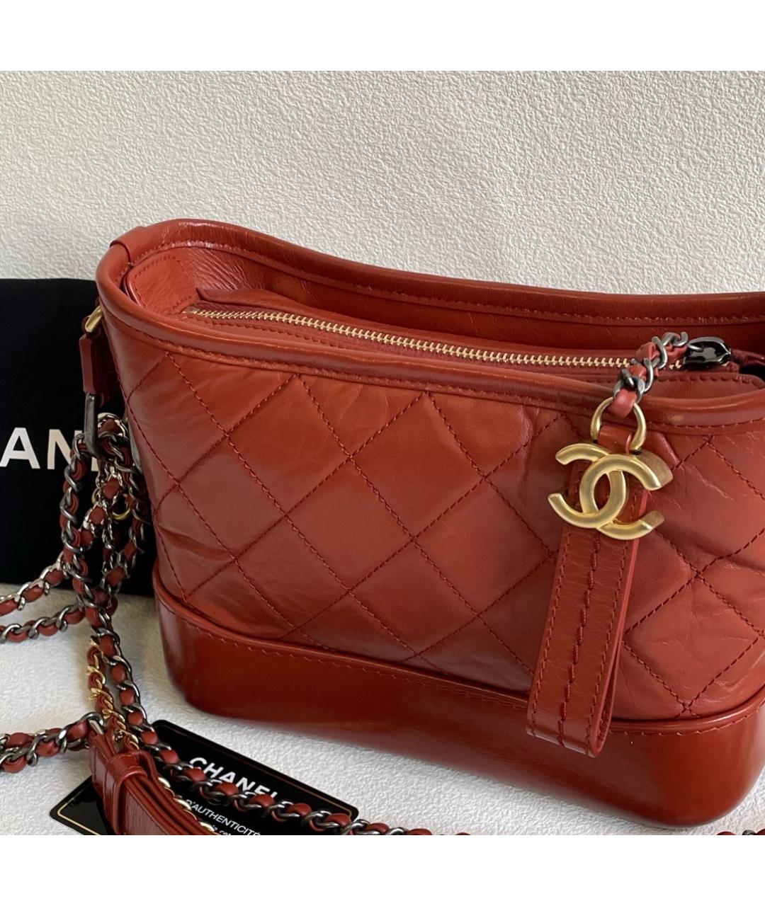 CHANEL Красная кожаная сумка через плечо, фото 2