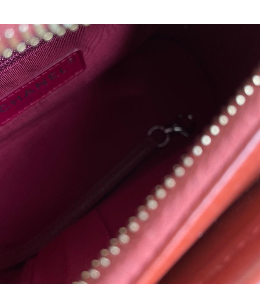 CHANEL Красная кожаная сумка через плечо, фото 7