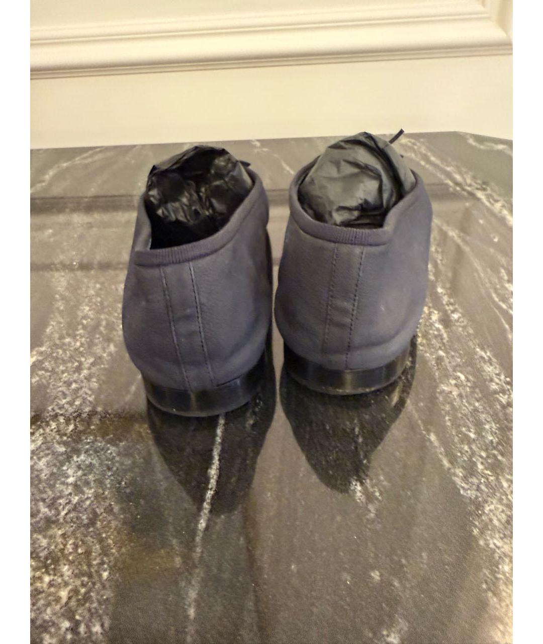 CHANEL Темно-синие кожаные балетки, фото 3