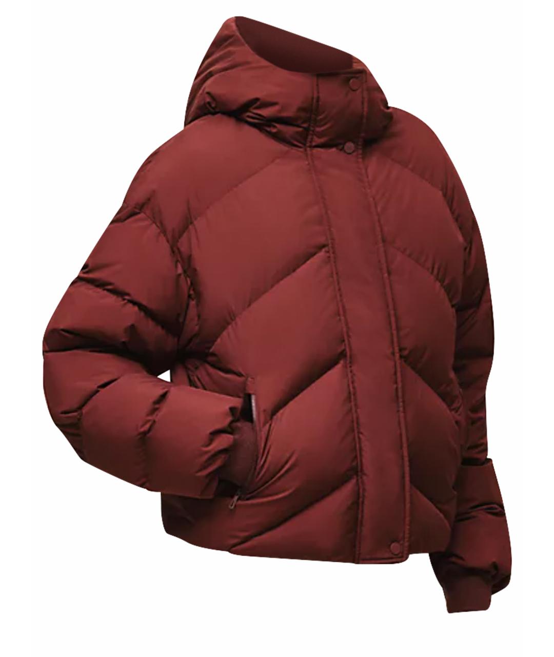 HERMES Бордовый полиэстеровый пуховик, фото 1