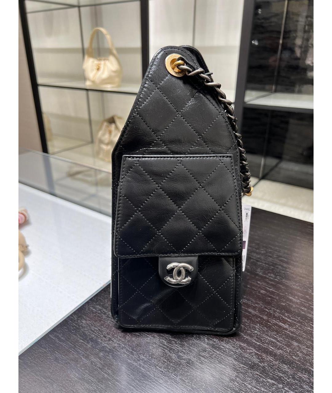 CHANEL Черная кожаная сумка тоут, фото 2