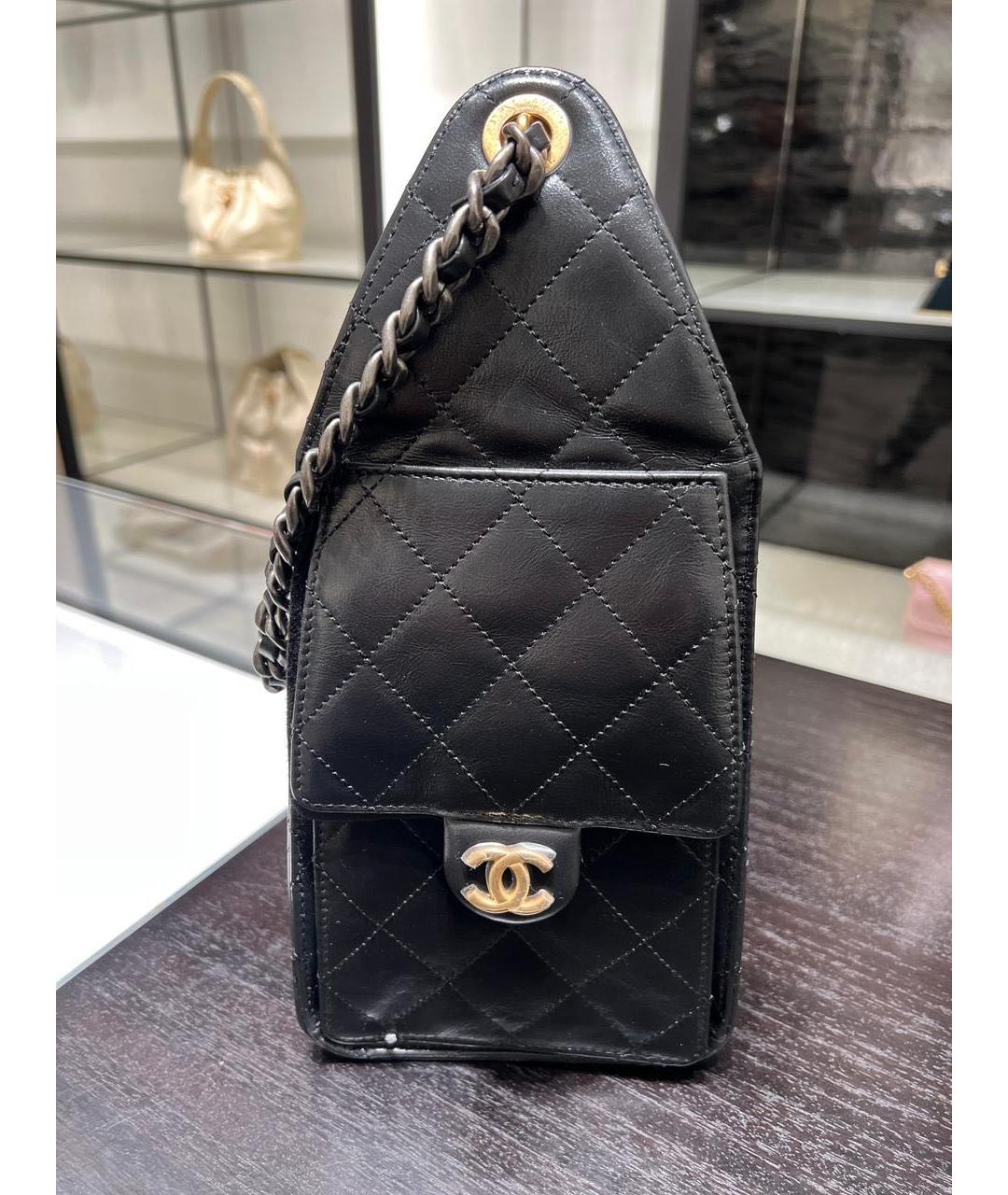 CHANEL Черная кожаная сумка тоут, фото 3