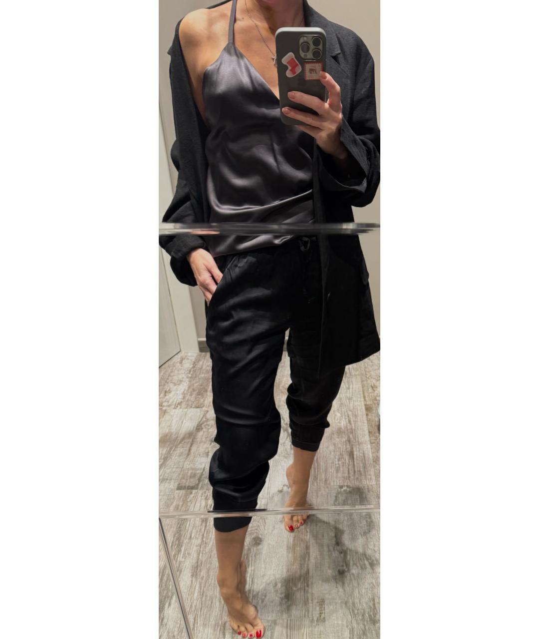 BRUNELLO CUCINELLI Антрацитовая шелковая майка, фото 5