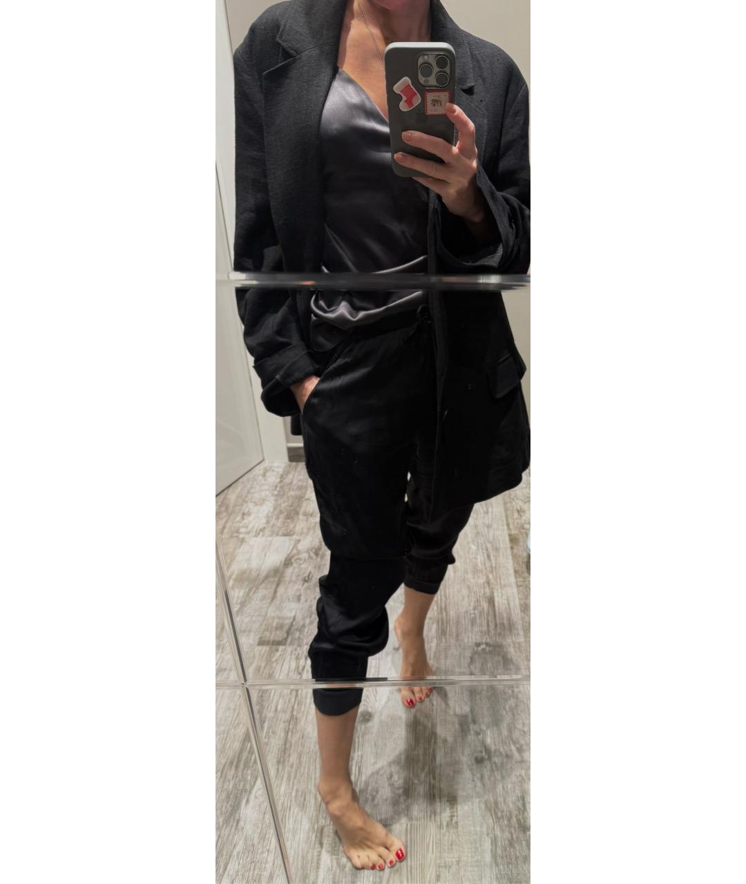 BRUNELLO CUCINELLI Антрацитовая шелковая майка, фото 6