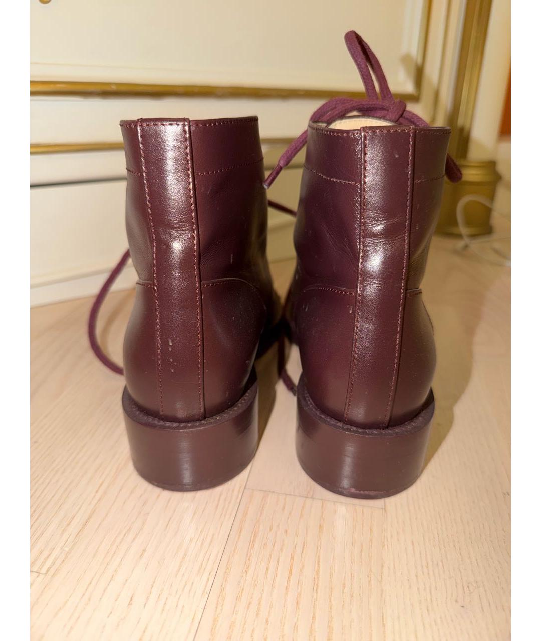 CHANEL Бордовые кожаные ботинки, фото 6